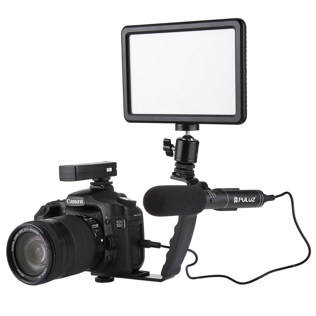 PULUZ L-format Handgrepp med tillbehörsfästen för videolampa, DSLR