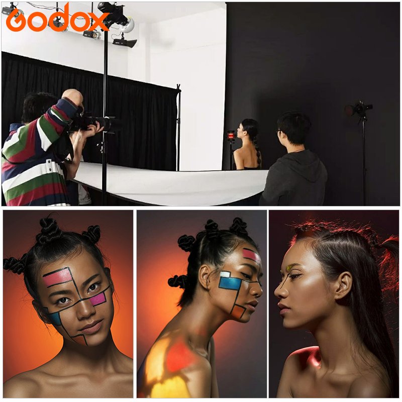 Godox BD-07 Barndoorkit bikakeraster 4st färgfilter för AD200/AD200Pro