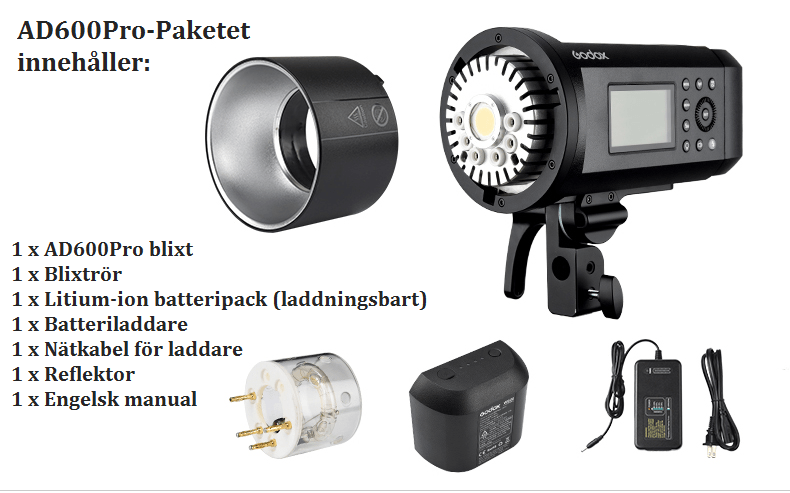 Godox Wistro AD600Pro TTL Studioblixt-kit för Bowen