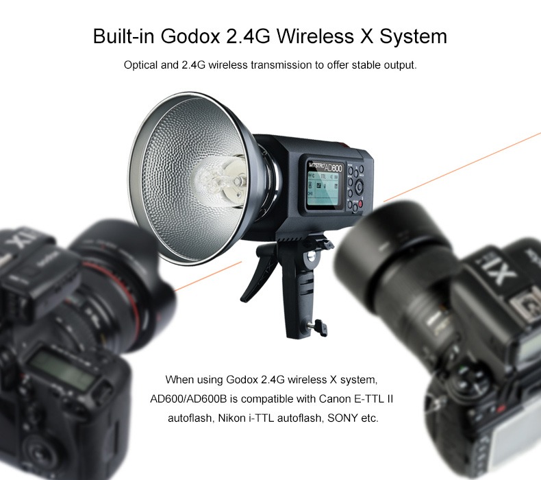  Godox Witstro [TTL] AD600B Studioblixt-kit med fäste för bowens