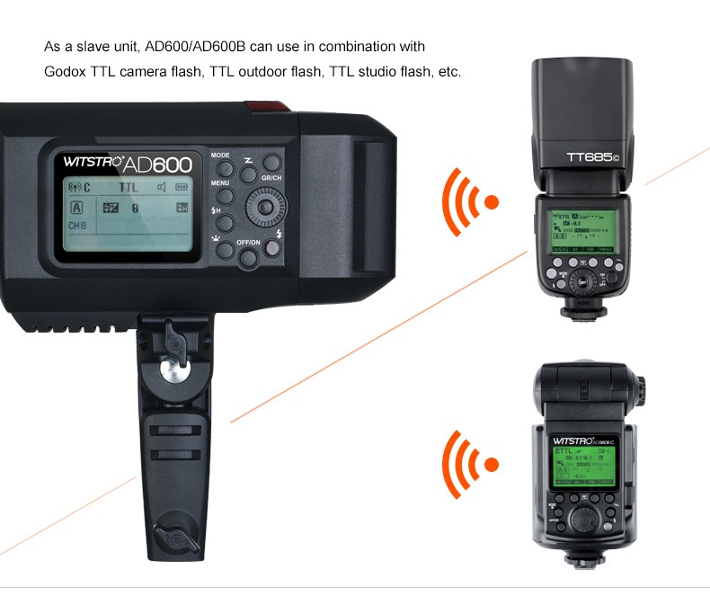  Godox Witstro [TTL] AD600B Studioblixt-kit med fäste för bowens