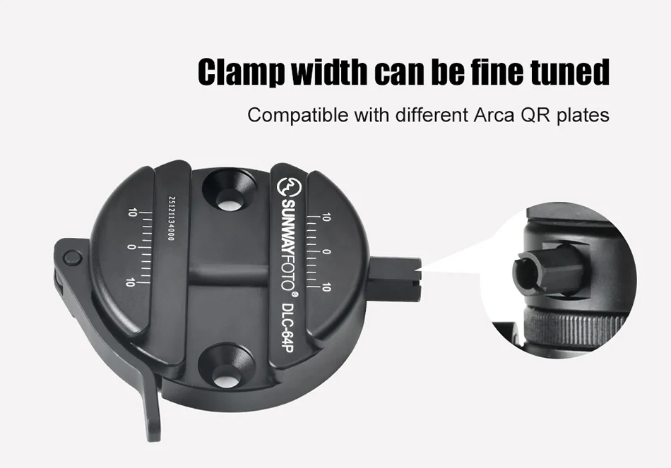  Sunwayfoto DLC-64PC Arca snabbfäste 64mm från Kamda – snabb leverans och trygg e-handel