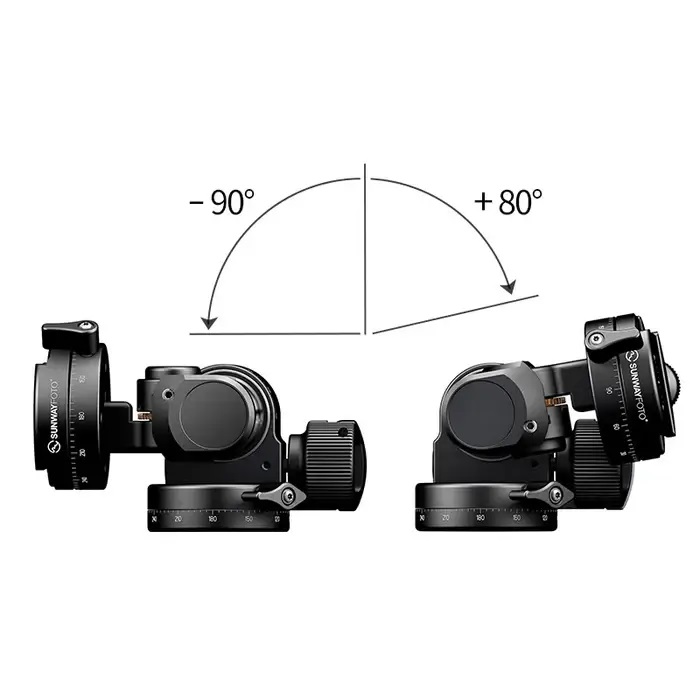Tête De Trépied Fluide Panoramique Mini - Rotule 360°, Inclinaison +90°/-80°, Charge 6 Kg