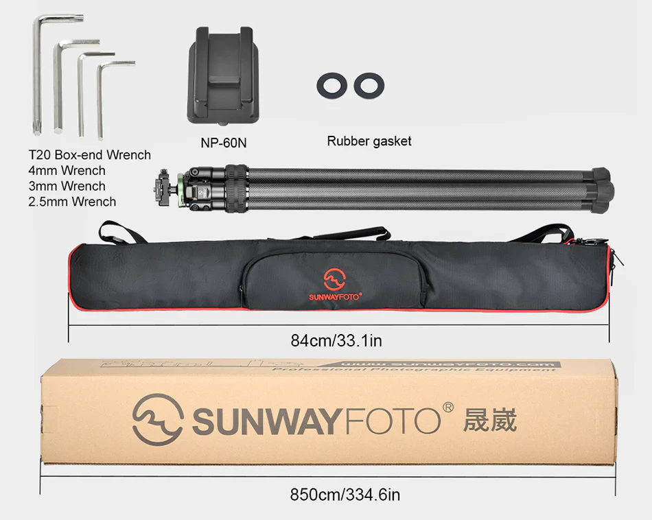  Sunwayfoto HT2820CSPI-S kolfiberstativ 124cm med integrerat kulhuvud och Arca från Kamda – snabb leverans och trygg e-handel