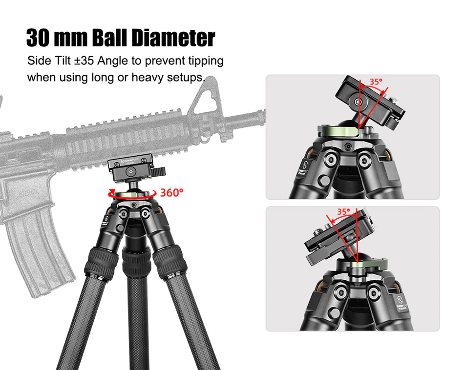  Sunwayfoto HT2820CSPI-S kolfiberstativ 124cm med integrerat kulhuvud och Arca från Kamda – snabb leverans och trygg e-handel