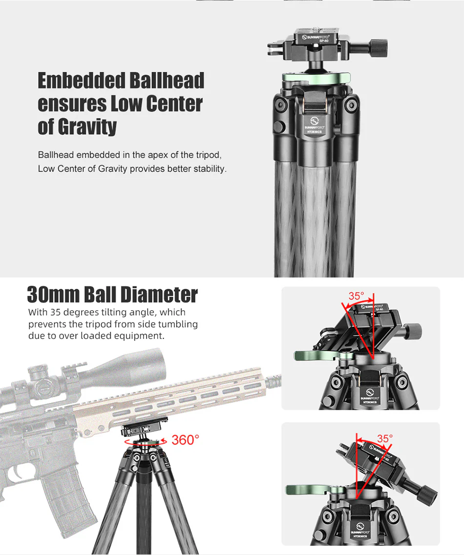 Sunwayfoto HT2830CS Kolfiberstativ 147cm 20 kg