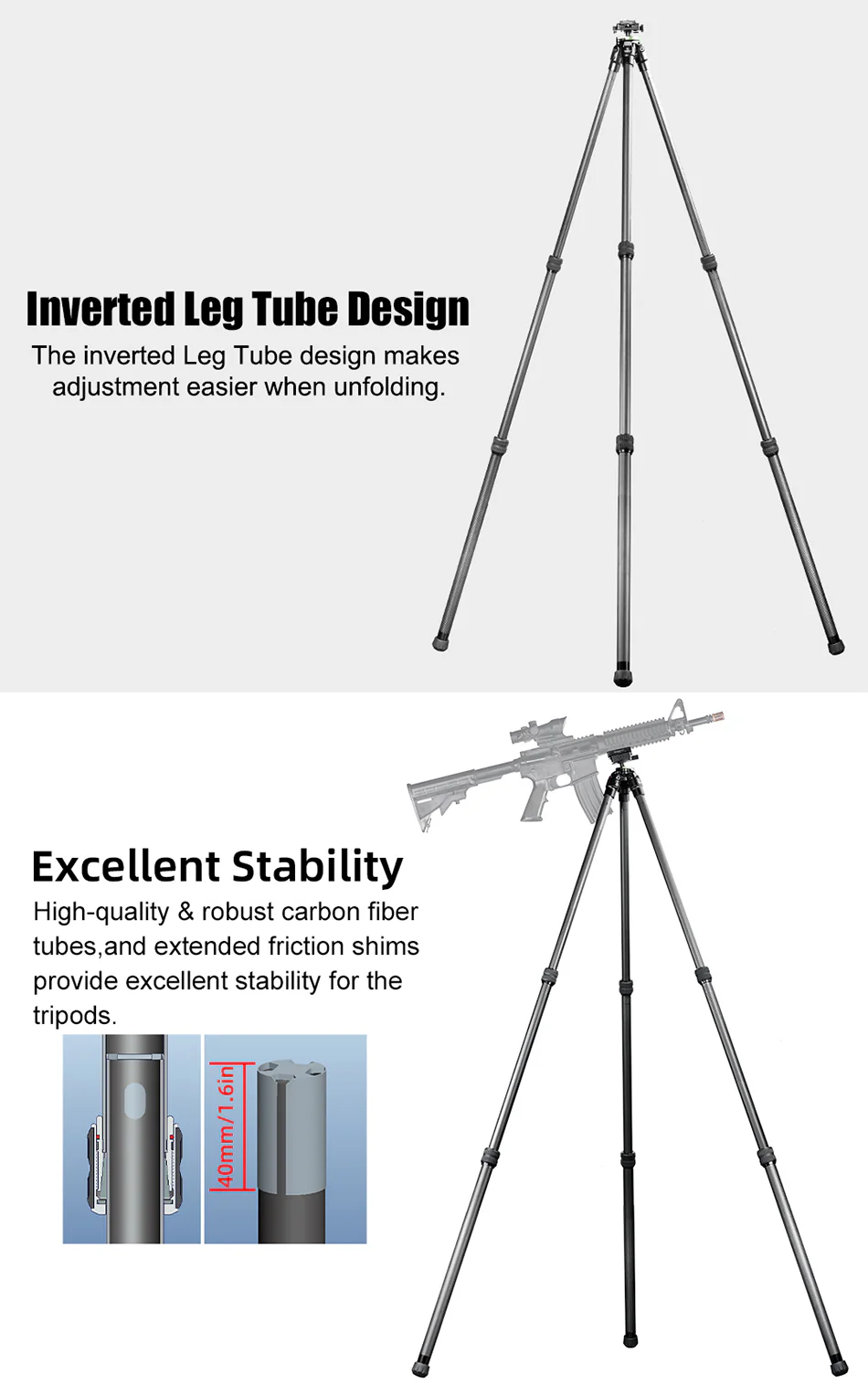 Sunwayfoto HT2830CSPI-S kolfiberstativ 150cm med integrerat kulhuvud och Arca från Kamda – snabb leverans och trygg e-handel
