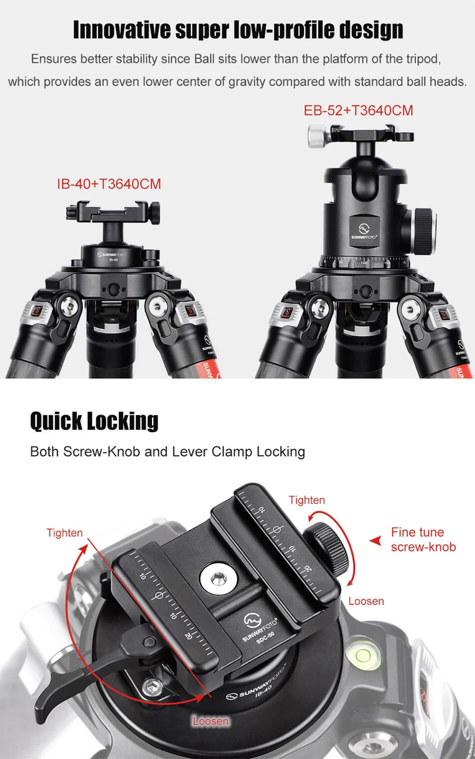  Sunwayfoto IB-40 Lgprofilskulled fr Picatinny/Nato-fsten & Arca Swiss