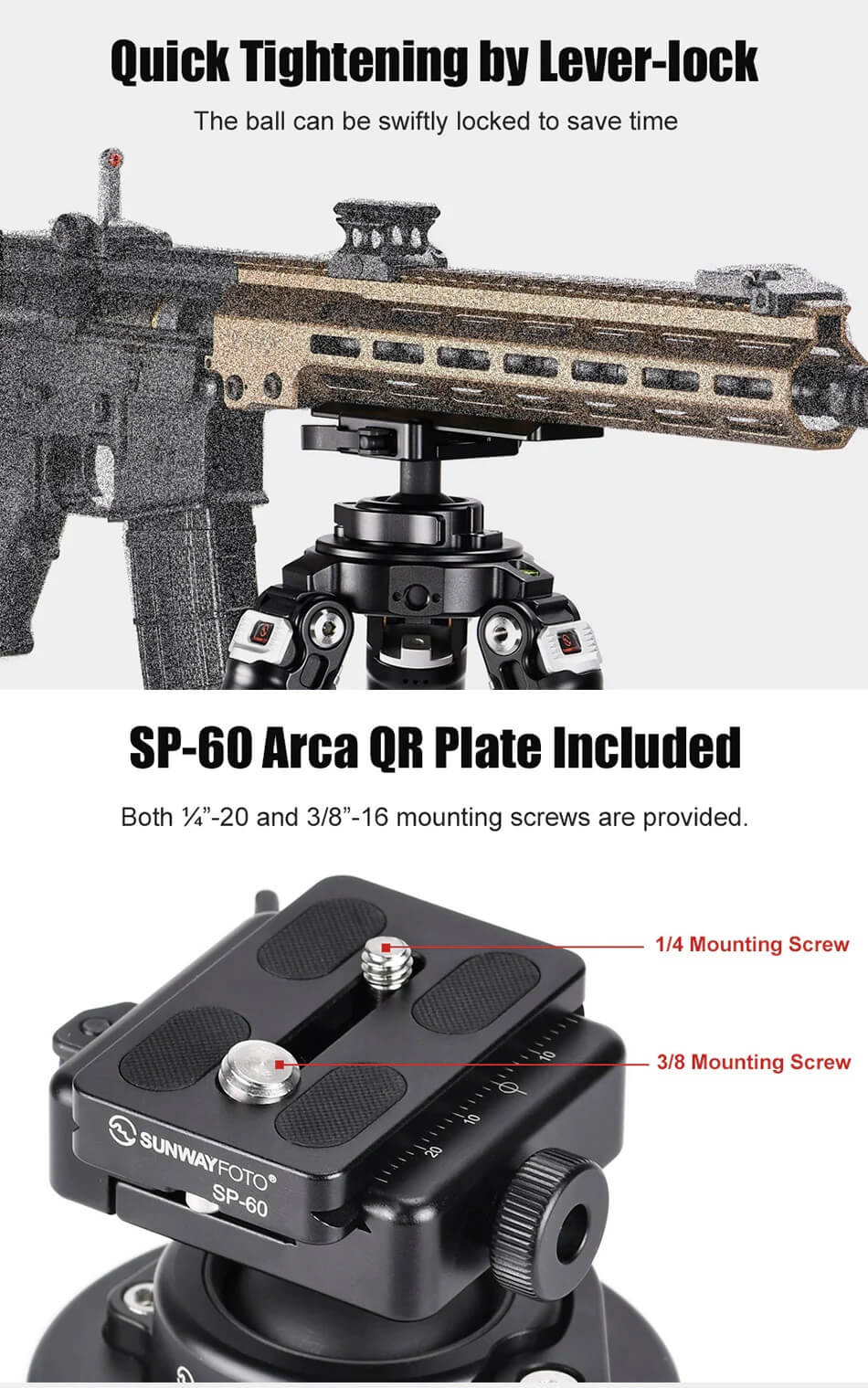  Sunwayfoto IB-40 Lgprofilskulled fr Picatinny/Nato-fsten & Arca Swiss