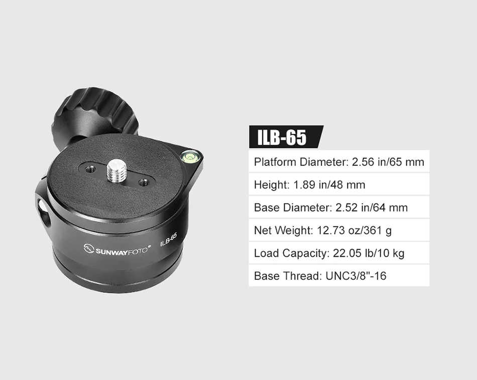  Sunwayfoto ILB-65+SC-64 65 mm nivelleringsbas med Arca-Swiss från Kamda – snabb leverans och trygg e-handel