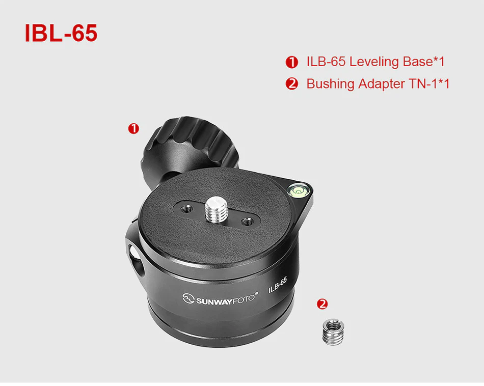  Sunwayfoto ILB-65+SC-64 65 mm nivelleringsbas med Arca-Swiss från Kamda – snabb leverans och trygg e-handel