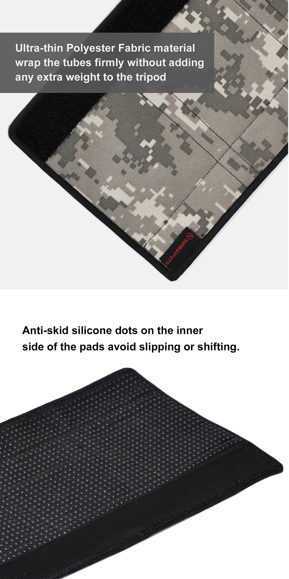  Sunwayfoto Kamouflage stativbenskydd 3-pack – Passar bendiameter 28–36 mm från Kamda – snabb leverans och trygg e-handel
