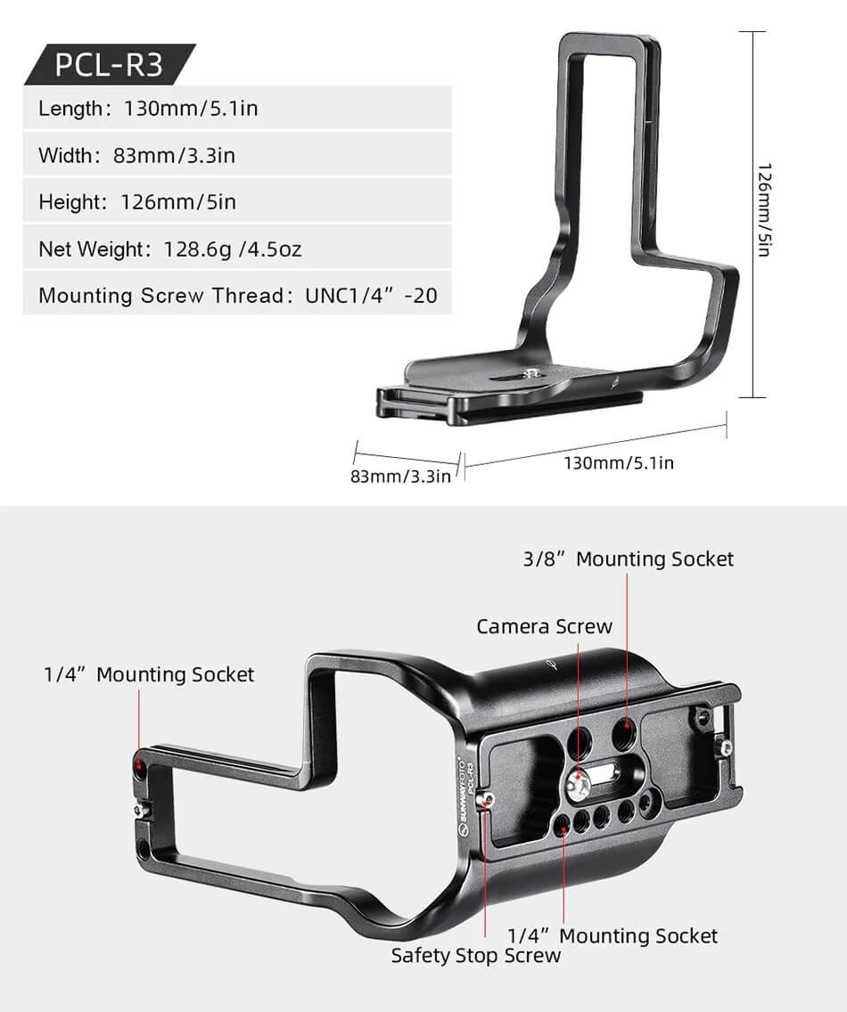  Sunwayfoto L-Bracket fr Canon EOS R3