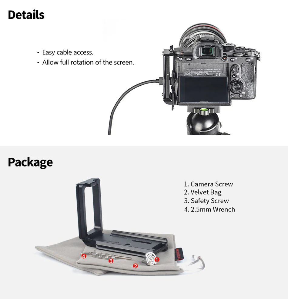 Sunwayfoto L-Bracket för Sony A7R IV & A9II från Kamda – snabb leverans och trygg e-handel