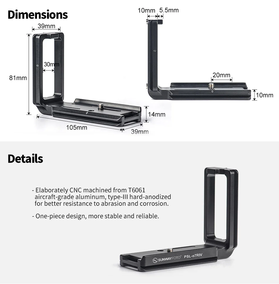 Sunwayfoto L-Bracket för Sony A7R IV & A9II från Kamda – snabb leverans och trygg e-handel
