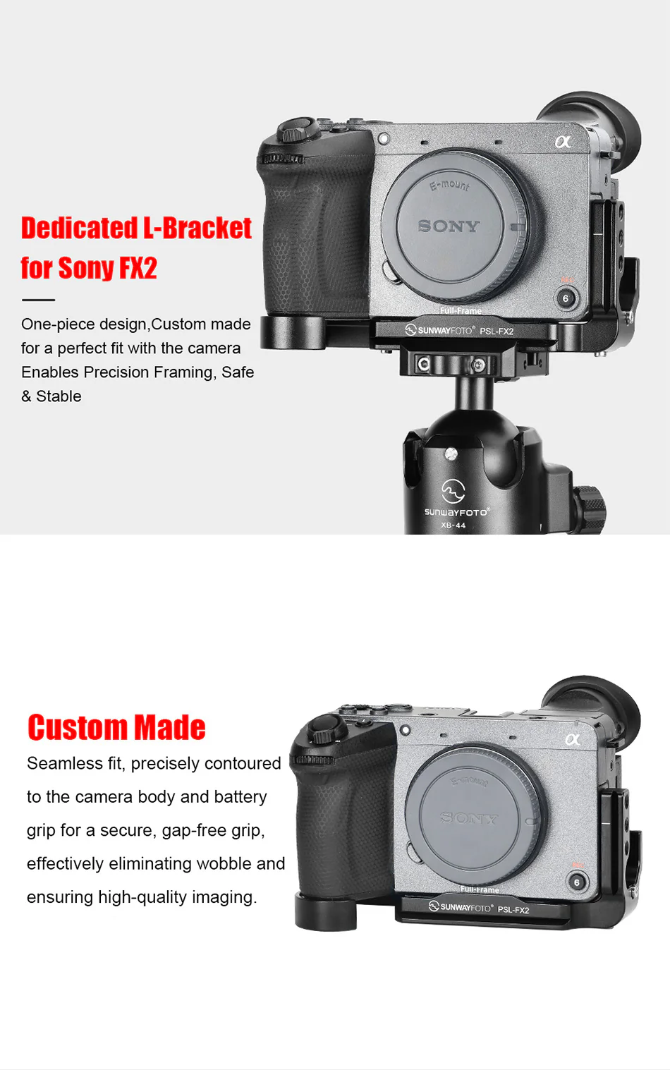  Sunwayfoto PSL-FX2 L-bracket för Sony FX2 Arca-kompatibel från Kamda – snabb leverans och trygg e-handel
