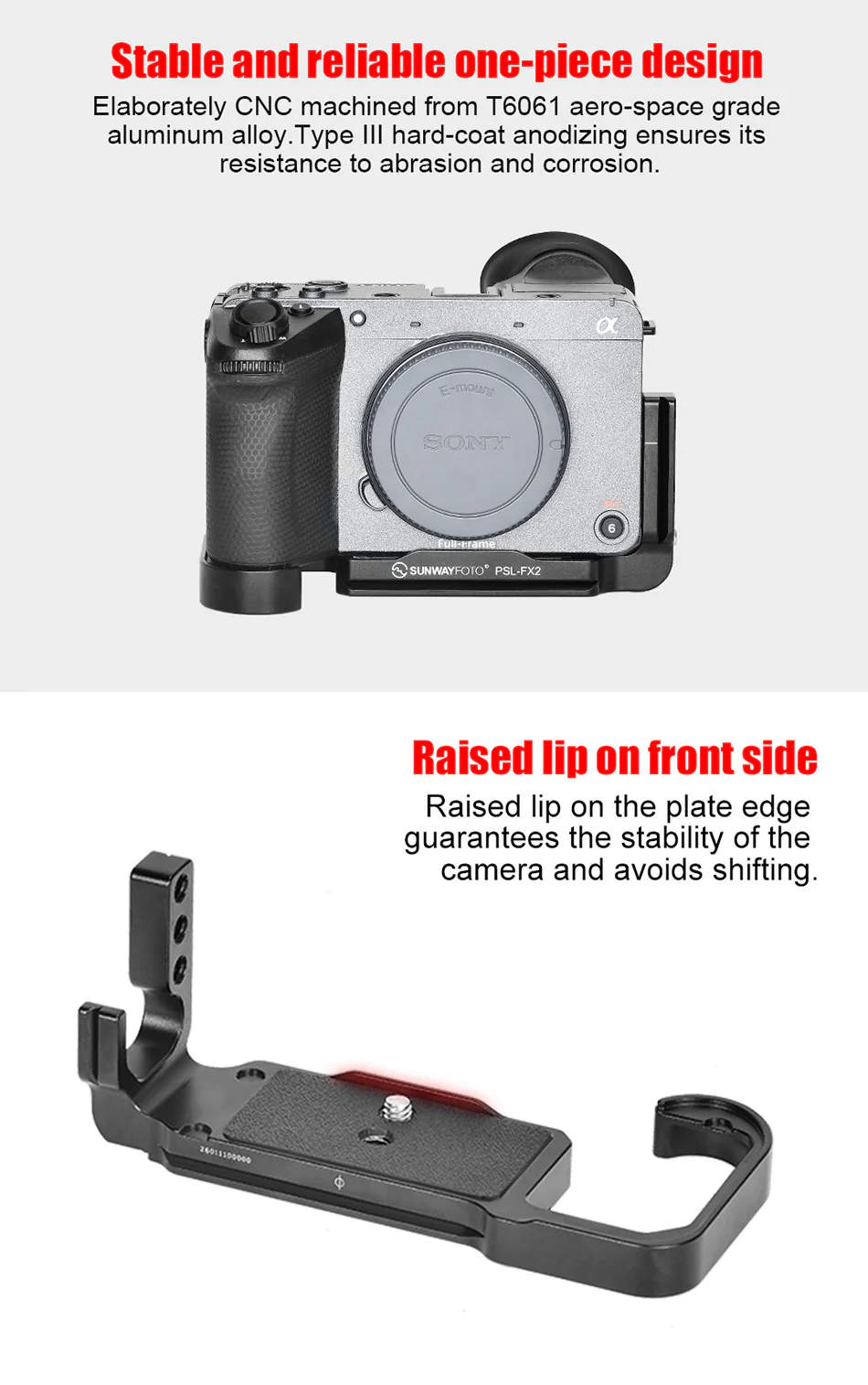  Sunwayfoto PSL-FX2 L-bracket för Sony FX2 Arca-kompatibel från Kamda – snabb leverans och trygg e-handel