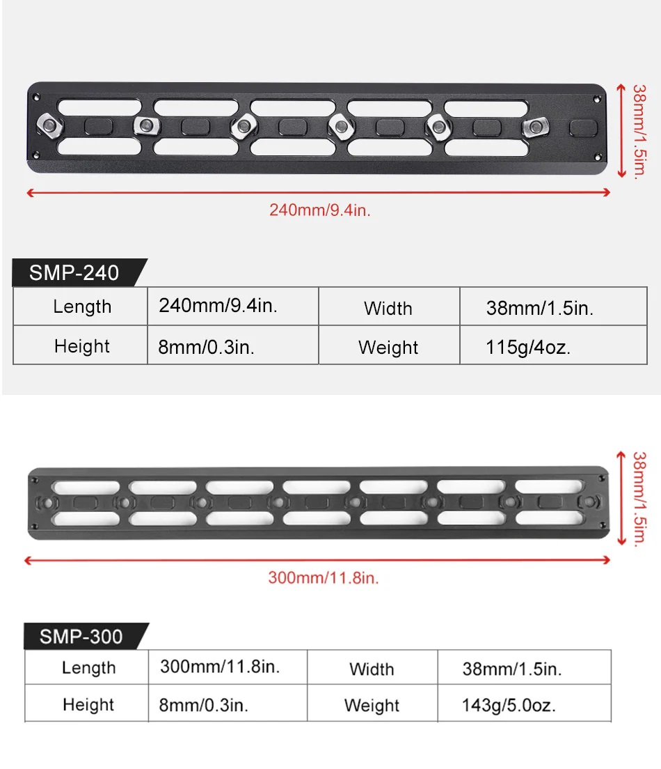 Sunwayfoto SMP-300 Adapterplatta för Arca och M-LOK