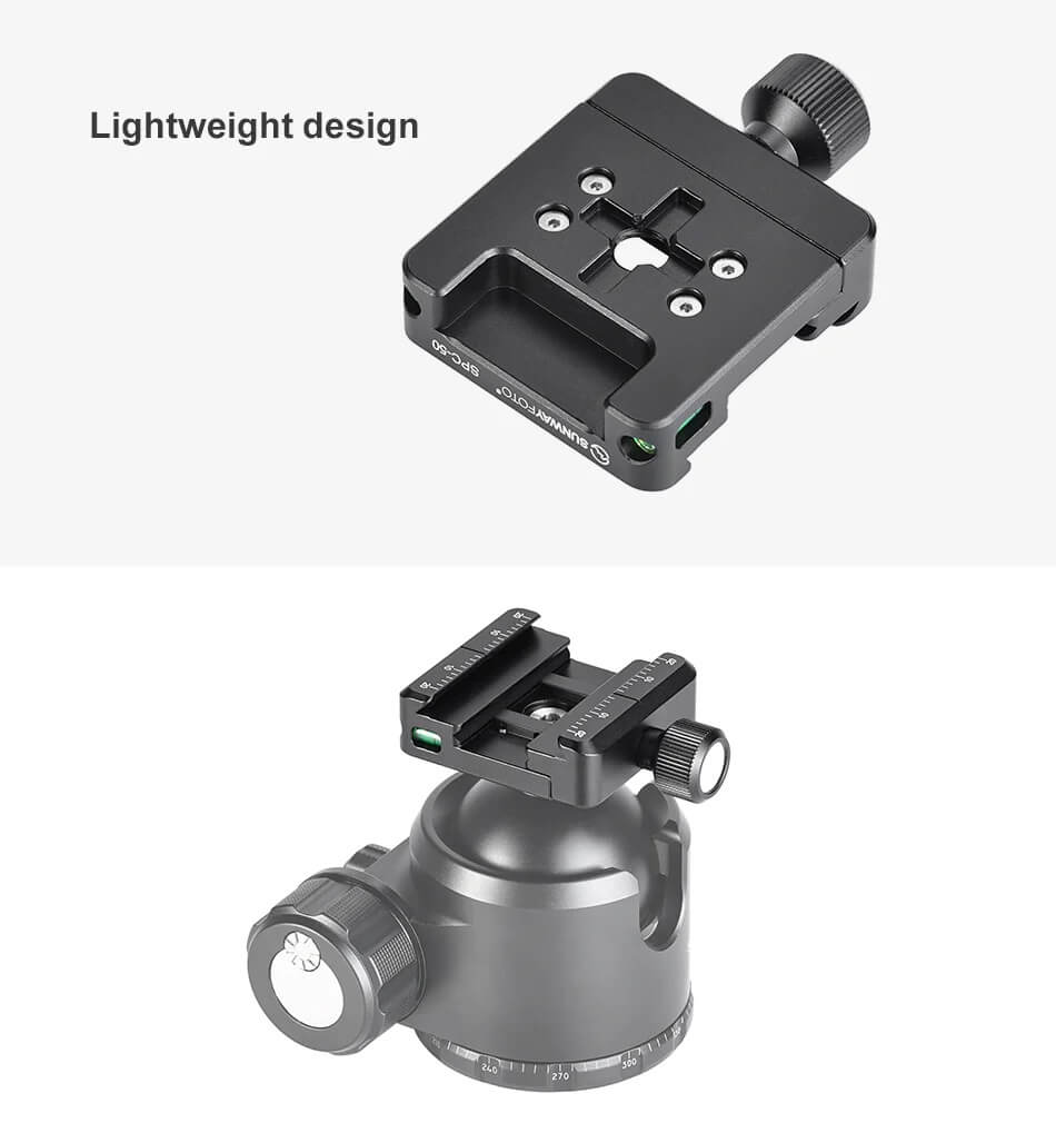  Sunwayfoto SPC-50 Fste med lsratt fr Arca & Picatinny