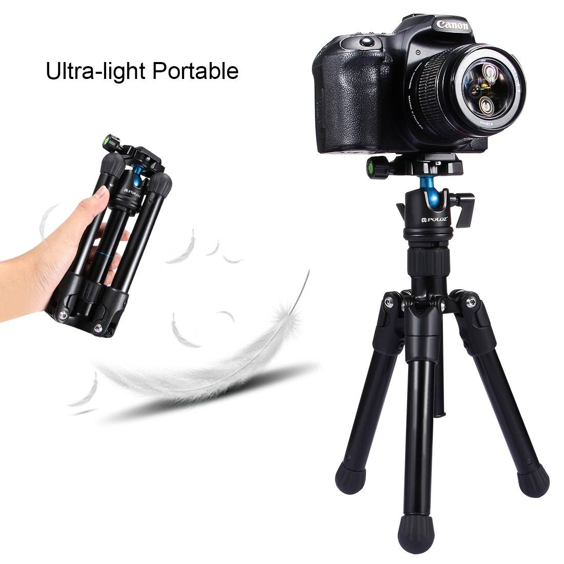 Puluz Ministativ med kulledshuvud Justerbar höjd: 24,5-57cm