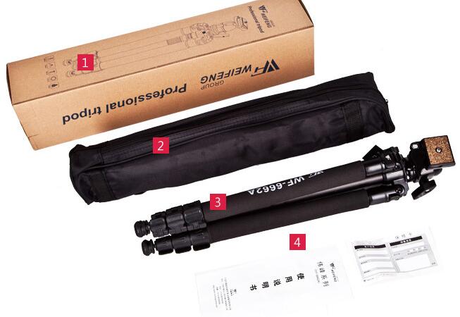 Weifeng WF-6662A Trebensstativ 163cm med kulledshuvud
