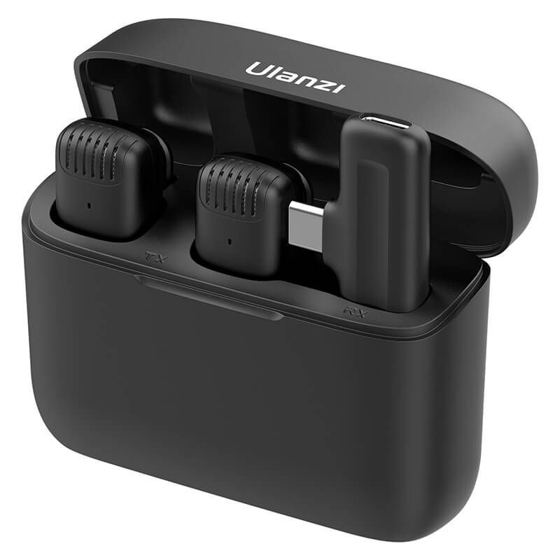 Ulanzi J12 Trådlöst mikrofonsystem för mobil/surfplatta med laddbox android