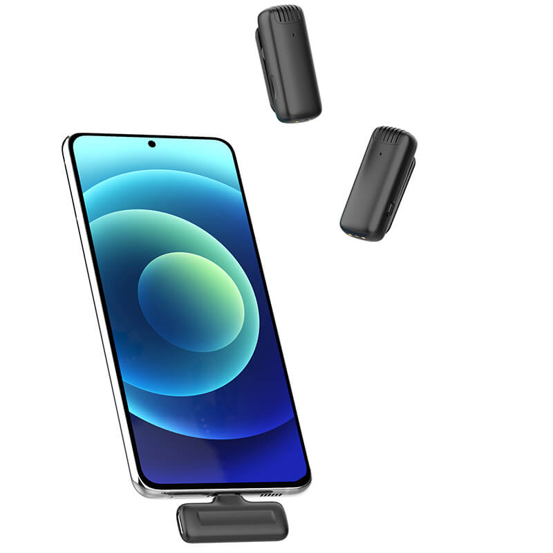 Ulanzi J12 Trådlöst mikrofonsystem för mobil/surfplatta med laddbox android