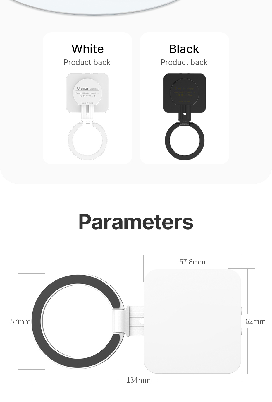  Ulanzi LT010 Videolampa vikbar med magnetfste Magsafe-kompatibel