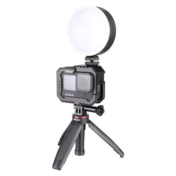 VIJIM RGB Videolampa mini för kamera/mobil med inbyggt batteri & diffuser