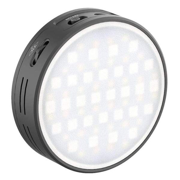 VIJIM RGB Videolampa mini för kamera/mobil med inbyggt batteri & diffuser