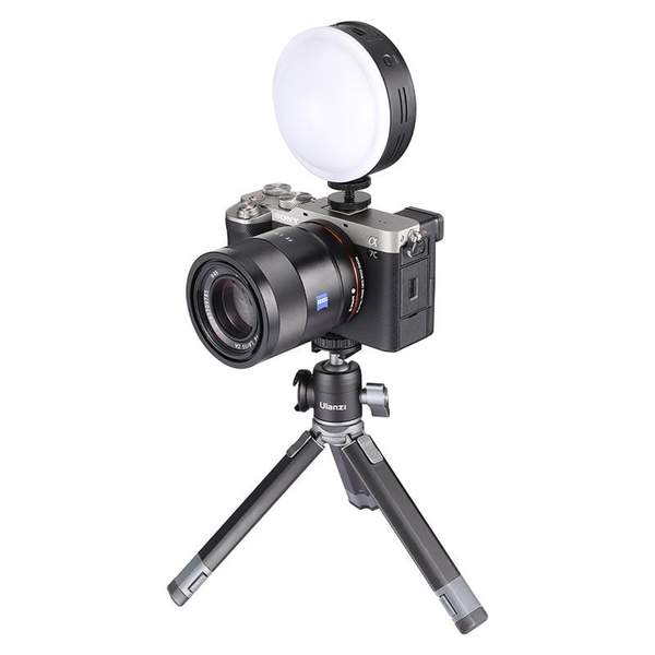 VIJIM RGB Videolampa mini för kamera/mobil med inbyggt batteri & diffuser