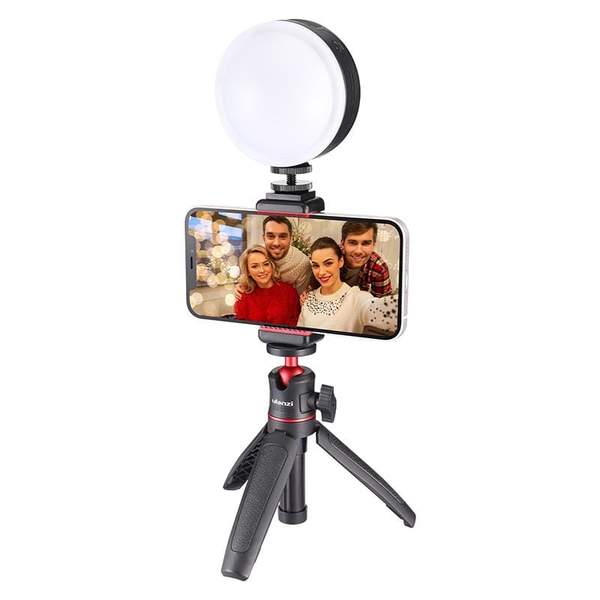 VIJIM RGB Videolampa mini för kamera/mobil med inbyggt batteri & diffuser