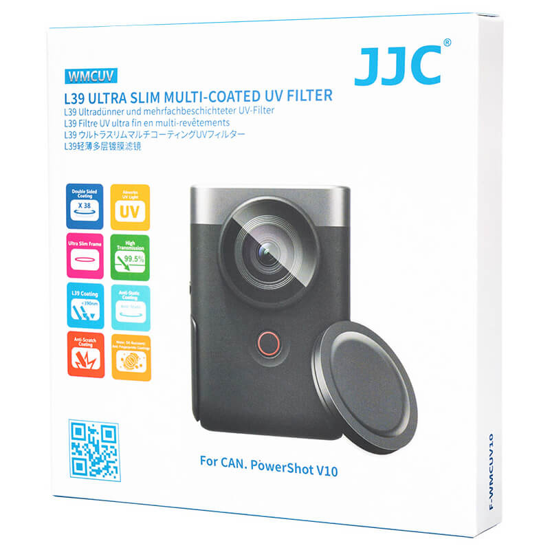  JJC L39 Slim UV-filter & objektivlock fr Canon Powershot V10