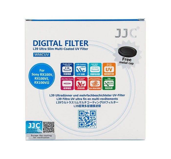  JJC UV-filter Slim Multicoating fr Sony RX 100 V o Canon G7 Mark II