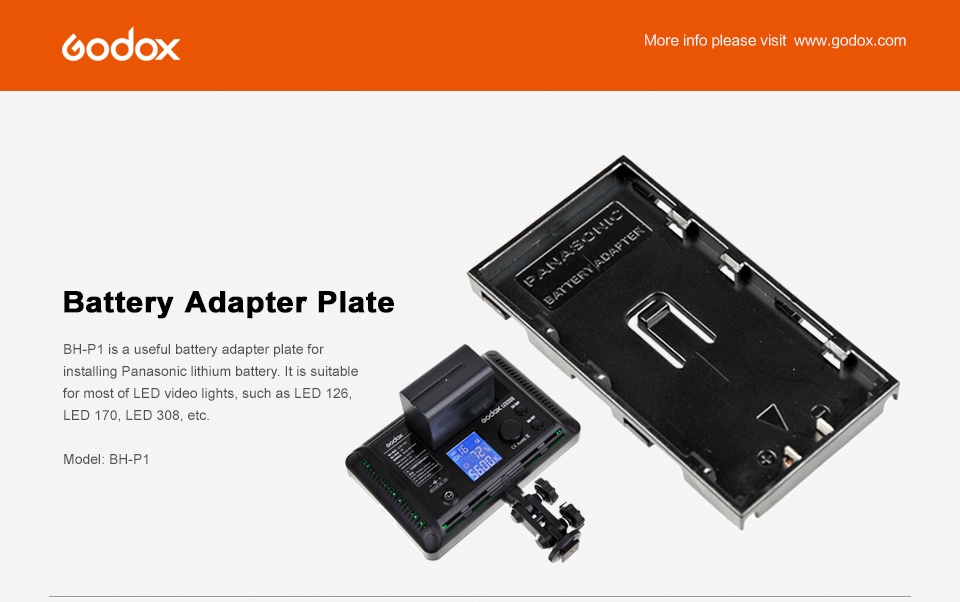  Godox Laddplatta/adapter fr Panasonic batterier