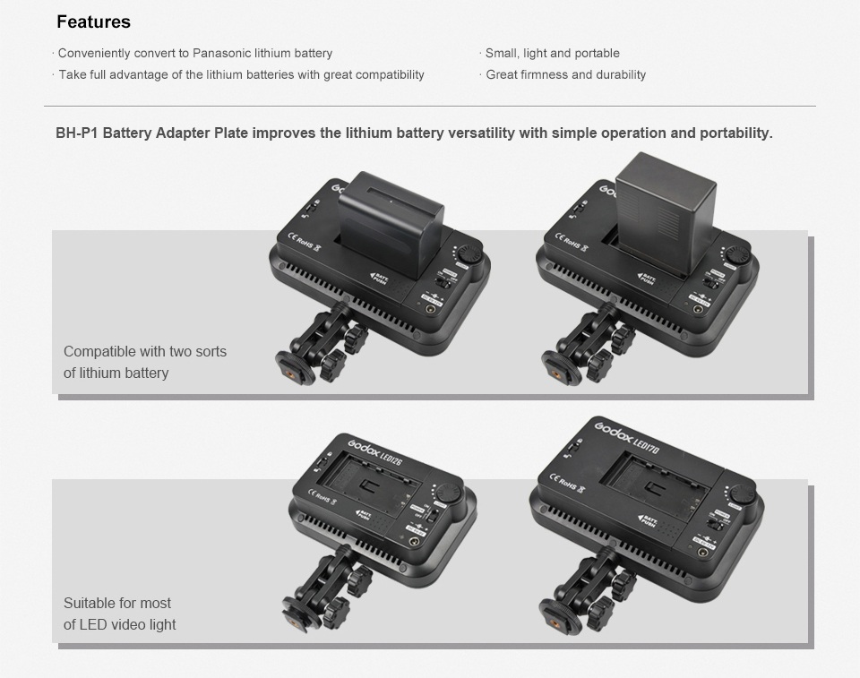  Godox Laddplatta/adapter fr Panasonic batterier