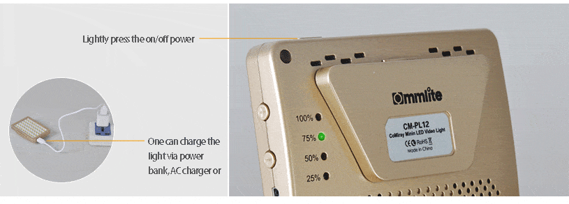  Commlite Mini videolampa 12st lysdioder - Fr SmartPhone & Kamera