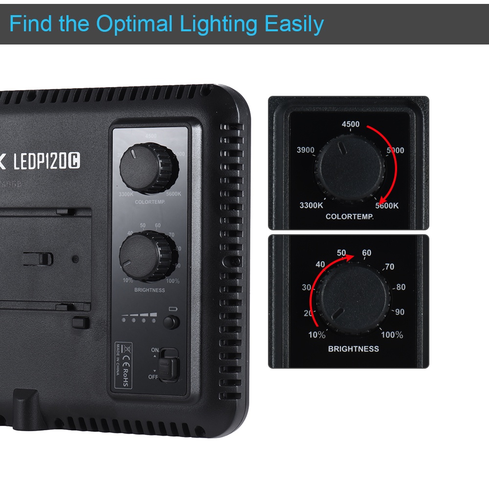 Godox LEDP120C Ultratunt kontinuerligt videoljus (17.5x13cm)
