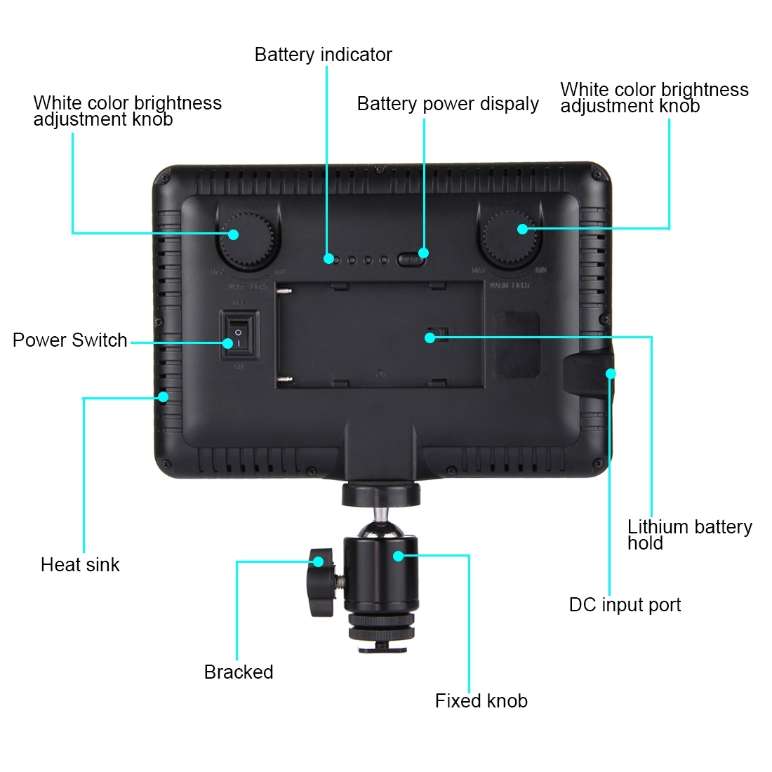 Puluz Videolampa med 104st LEDs för DSLR-kameror 17.5x12.5cm
