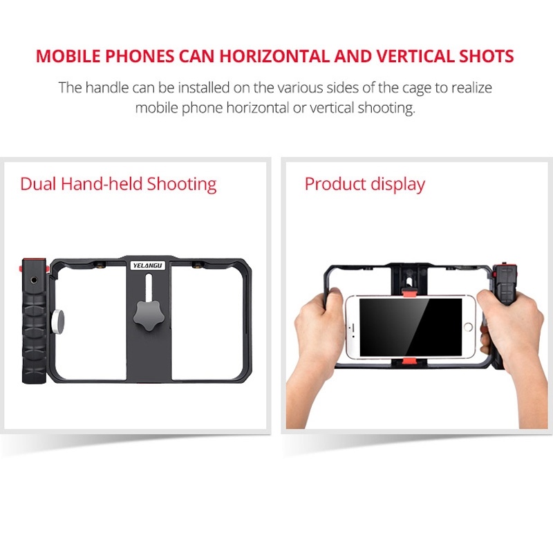 YELANGU Videorig för Smartphone med handgrepp