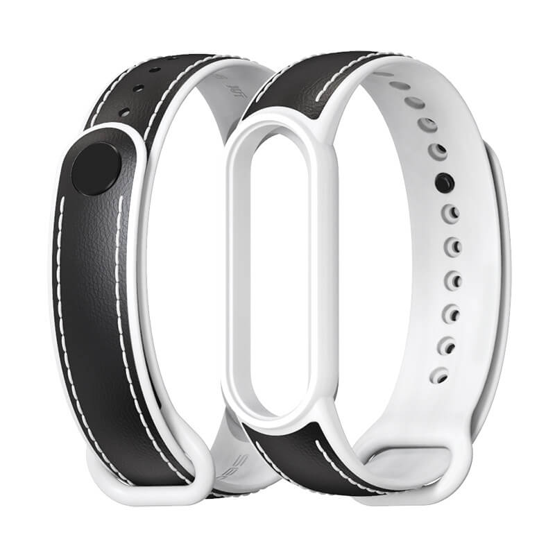 Mijobs Armband Svart & Vit för Xiaomi Mi Band 5/6