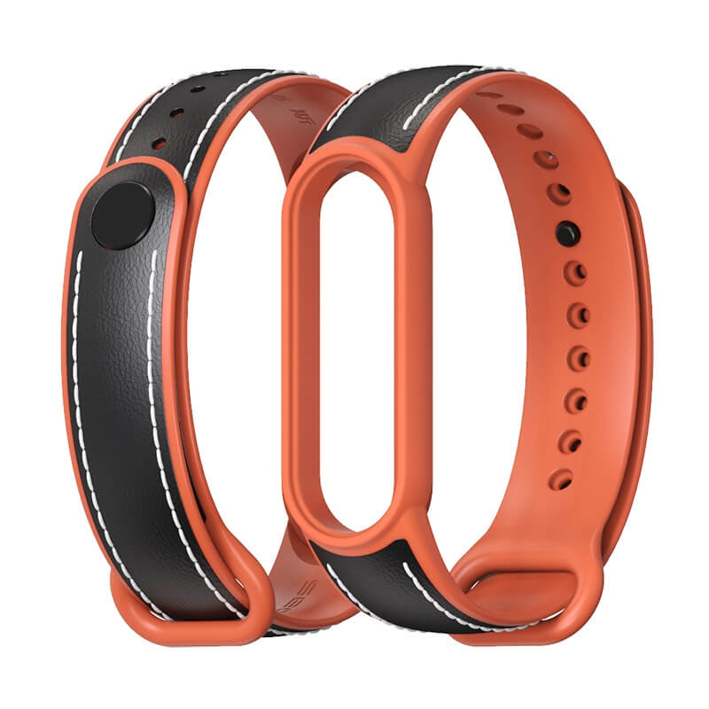  Mijobs Armband Svart & Orange fr Xiaomi Mi Band 5/6