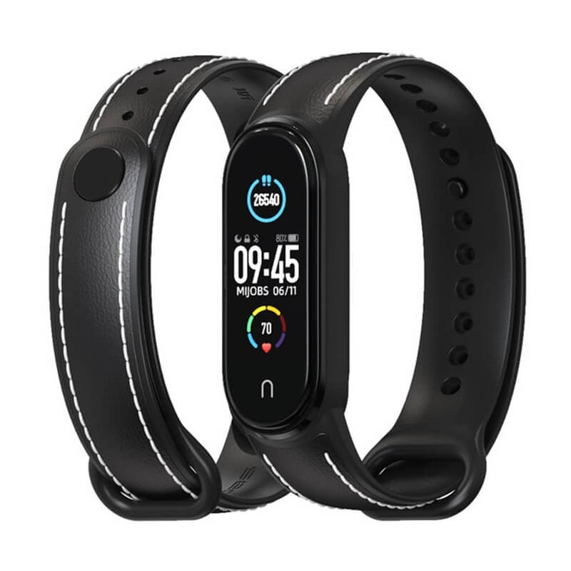 Mijobs Armband Svart för Xiaomi Mi Band 5/6